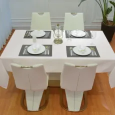 Modern Simple Household Decorative Rectangle White Solid Color Polyester White Tablecloth