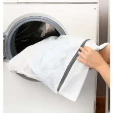 Wholesale Custom Logo Zipper Reusable Washable Nylon Polyester Net Mesh Laundry Bag