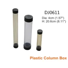 Cylindrical Transparent Plastic Box Fishing Tackle Storage Box