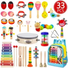 Kids Wooden Plastic Children Educational Electric Bass Acoustic Guitar Baby String Percussion Professional Musical Instruments Toys