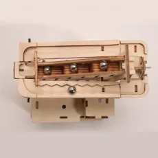 Wooden Folk Handmade Crafts Solar Energy Wood Mechanical Gear Toys for Chirldren