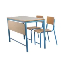 Modern School Furniture Student Double Desk and Chair Set (GM006 & GM007)