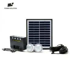 2 Lights Mini Solar Camping Kit with USB Solar Charger