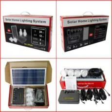 8W Portable Mini Kit Solaire Avec 4PCS 2watt LED Ampoules