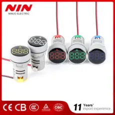 Nin Ad101-22am Round Panel Crystal Membrane Digital Display Ammeter Tester Signal Light Indicator Ampere Ampermeter Indicator