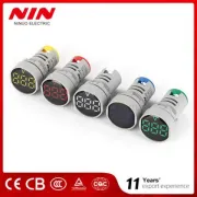 Nin Mini 22mm Volt Round Blue Indicator LED Light Low Voltage AC Voltmeter Voltage Tester