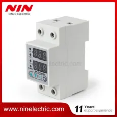 Nin Intelligent Adjustable Over and Under Voltage Protector Over Current Protection Relay 63A Dinrail Protective Protector