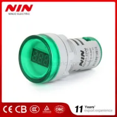 Nin Green 22mm Voltmeter Digital Voltmeter Volt Meter AC Mini Voltage Meter 22mm Voltimetro 20V-500V