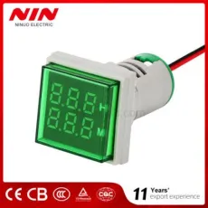 Nin 22mm Square Big Digital Tube Panel Indicator Hours Display Timer Meter Green