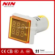 Nin 22mm Square Big Digital Tube Display Panel Meter LED Voltage Hertz for Equipment Indicator Voltmeter Frequency Meter Yellow