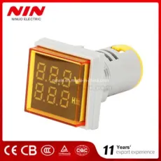 Nin 22mm Square Big Digital Tube Display Panel Meter LED Voltage Hertz for Equipment Indicator Voltmeter Frequency Meter Yellow