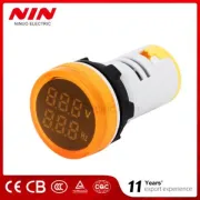 Nin Best Quality SMD Yellow Round V+Hz LED Traid Display 22mm AC Meter Indicator