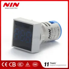 22mm AC 20-500V Voltmeter Square Panel LED Digital Voltage Meter Indicator Light Digital Panel Indicator Ad101 22vm Blue