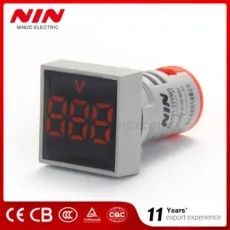 22mm AC 20-500V Voltmeter Square Panel LED Digital Voltage Meter Indicator Light Digital Panel Indicator Ad101 22vm Red