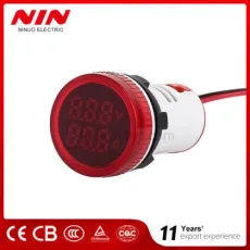 Red Ad101-22vam 22mm Round LED Indicator Voltmeter Ammeter Digital Display Ampere-Voltage Meter Indicator Pilot Lamp