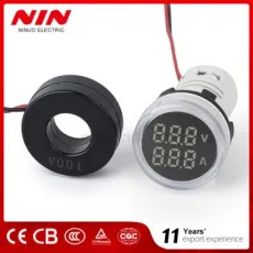 Nin Ad101-22vam 22mm Round LED Indicator Meter Pilot Lamp Voltmeter Ammeter Digital Display Ampere Voltmater