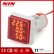 22mm Mini Square LED Indicator Ammeter Voltmeter Frequency Signal Light