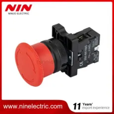 Nin Plastic 40mm Xb2-Es542 Mushroom Head Turn to Release Red Emergency Stop Push Button Switch