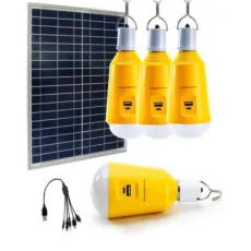 Rechargeable Solar Energy Lighting Kits Including Portable Bulbs