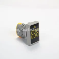 22mm Square Crystal Membrane Panel Display Indicator Frequency Meter Yellow
