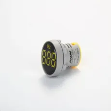 22mm Round Panel Crystal Membrane Digital Indicator Frequency Meter Yellow