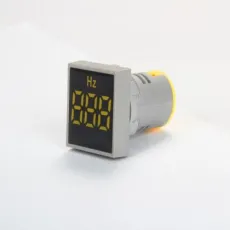 22mm Best Selling Square LED Mini Crystal Membrane Digital Display Hertz Frequency Meter Measuring Range 0-99Hz Indicator Yellow