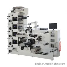 Ry320 Roll to Roll Self-Adhesive Paper Sticker 3 4 5 6 7 8 Color Label Flexo Printing Machine with Rotary Die Cutting Slitting Rewind UV Vanishing