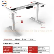 Electric Ergonomic White Motorized Adjustable Height Metal Standing Desk