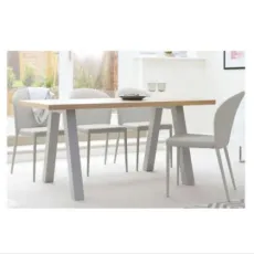 Custom Mhna013 Simple Design Modern Wood Veneer Set 6 Chairs Dining Table