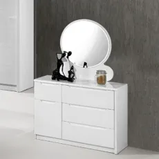 Nova White Glossy 100 X 40 Xx 144.5 Cm Dresser with Mirror