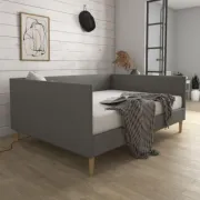 Nova Gray Linen Sofa Bed Daybed for Den / Living Room
