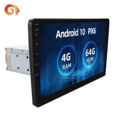 1DIN Android10 2.5D IPS Touch Screen Px6 Car Stereo with RDS Am Car GPS Navigation Bluetooth WiFi HDMI Output 4+64GB Carplay