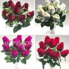 Artificial Flowers for Home Decor 9 Heads Roses Wedding Decorative Fake Flower