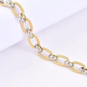 Fashion Jewelry Elegant Silver Gold Two-Tone Polished Jewelry Necklaces for Gift Party Stainless Steel Jewel Design