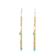 Fashionable Lady Earring 18K Gold Plated Crystal Stone Stainless Steel Earrings Fashion Jewelry for Girl