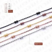 Custom Jewelry Stainless Steel Ball Necklace Beaded Cross Link Chains for Woman