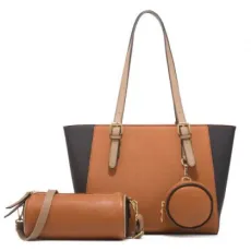Wholesale Fashion Lady Purses PU Leather Ladies Handbags Set 3 Pieces Designer Women Crossbody Tote Handbags, Shoulder Handbag