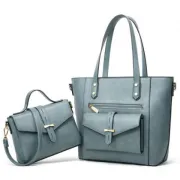 Ladies Whole Sale Fashion 2PCS One Set Hand Bag for Women PU Leather Lady Hand Bag