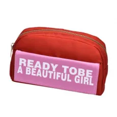 Whole Sale Fashion Nylon Cosmetic Bag with Mirror for Lady Professional Customized Cosmetic Bag