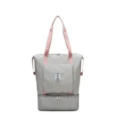 Fashion Weekend Sports Women Tote Custom Green Foldable Travel Duffle Bag Eco Friendly Blank 2021 Wholesale