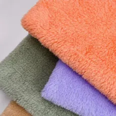 Wholesale Knit Plain Dyed Lining Blanket Sherpa Double Side 100 Polyester Sherpa Fleece Fabric