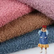 China Factory Looped Pile Fleece Knitted Single Side Sherpa Terry Fleece Fabric 100% Polyester Terry Towel Fabric with Good Elastic for Pajamas/Blanket/Garment