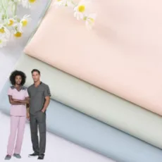 China Woven Elastic Polyester Rayon Spandex Scrubs Fabric 50 Time Wash 99% Antimicrobial Tr 4 Way Stretch Anti-Bacterial Hospital Scrubs Uniform Fabric