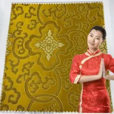 Silk Spun Rayon Jacquard Fabric Hotel Attendant Clothing Cheongsam Retro Fashion Clothing Autumn Winter Garment for Men Women Can Be Customized