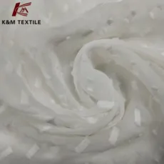 100% Pure Silk Cut Flower Women′s Dress White Imitation Silk Rectangular Cut Flower Custom Fabric Sales