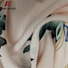 100% Pure Silk Joe Crepe Natural Grain Fabric Light and Transparent Printed Custom Design Women′s Clothing
