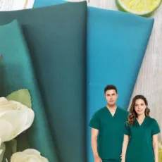 Hospital Uniform Tr 4 Way Stretch 50 Time Wash 99% Antimicrobial Medical Anti-Bacterial Agion Wicking Polyester Rayon Spandex Fabric Doctor Scrubs Fabric