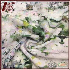 100% Silk Flower Pattern Digtial Printed Crepe De Chain for T Shirt