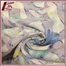 Butterfly Pattern Print 100% Silk Crepe Fabric