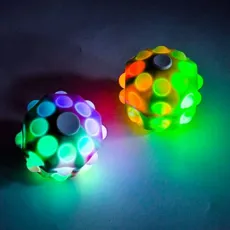 Kids Baby Christmas Gift Anxiety Stress Relief Toys Luminous Mini 3D Fidget Ball Rainbow Silicone Push Bubble Ball